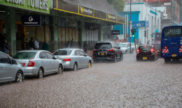 A flooded street in Nairobi